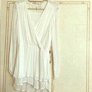 Free People Off-White Faux Wrap Dress